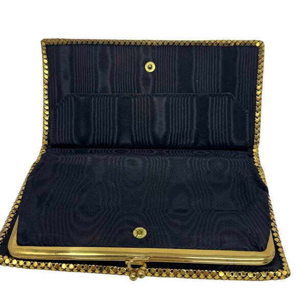 Whiting & Davis gold mesh wallet vintage 1960's kisslock closure Mid Century - Picture 5 of 9